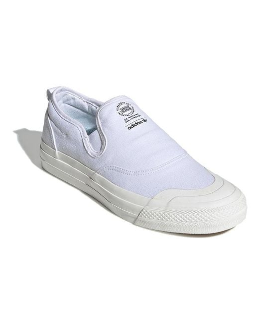 Adidas White Nizza Rf Slip-On 'Triple' for men