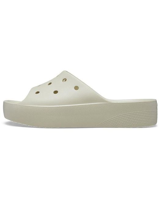 CROCSTM White (Wmns) Classic Platform Slide 'Bone'