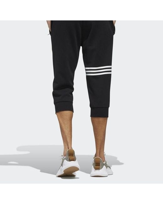 Adidas Black Ai Pnt 3 Dk Sports Running Stripe 3/ Knit Long Pants/Trousers for men