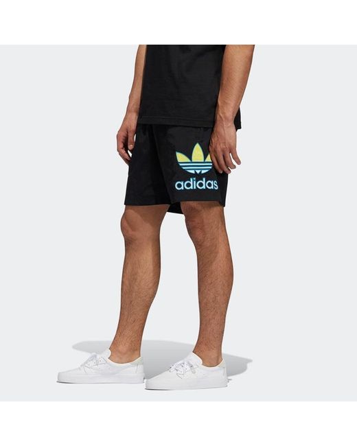 Adidas Black Originals Tr Short Large Logo Running Sports Shorts for men