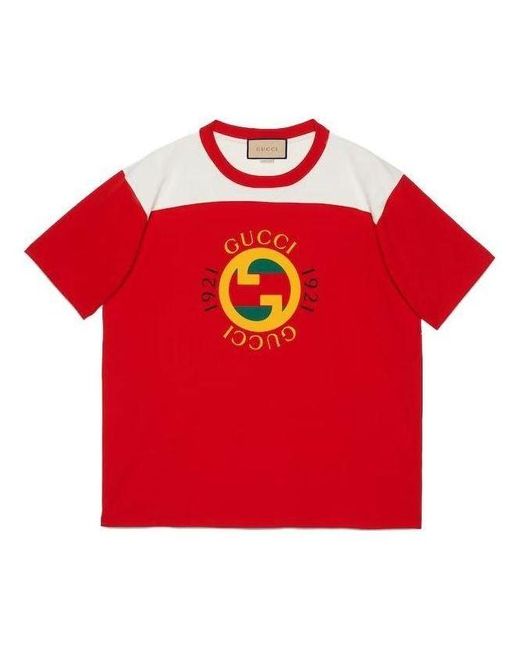 Gucci Red Cotton Jersey T-shirt With Print for men