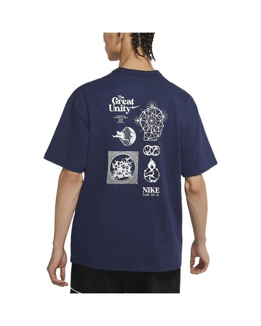 Nike Blue Great Unity Ss Tee Sports Short Sleeve for men