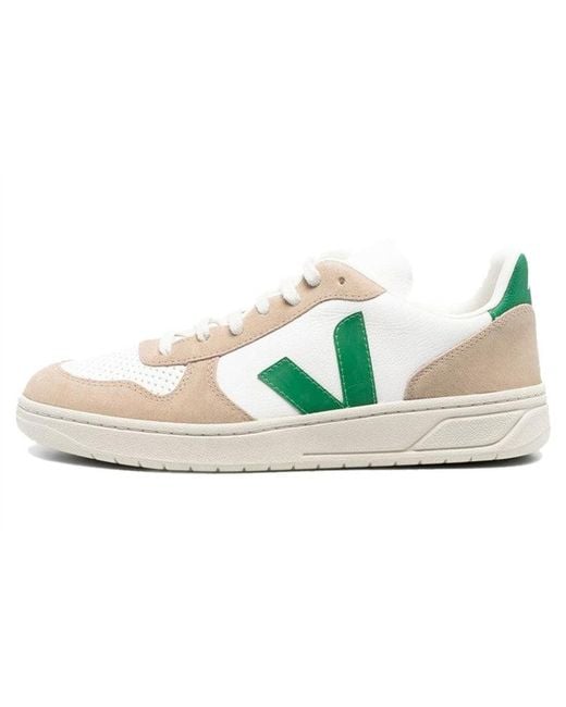Veja White V-10 Chromfree Low-Top Sneakers