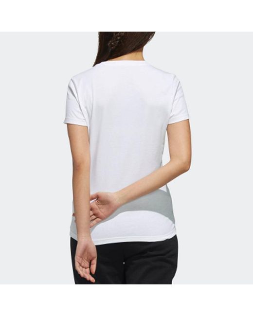 Adidas White (Wmns) Neo Fv Tee 2 Sports Round Neck Short Sleeve