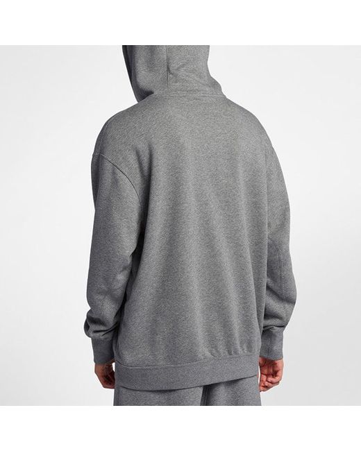 Nike Gray Nsw Oversize Fleece Lined Athleisure Casual Sports Pullover for men