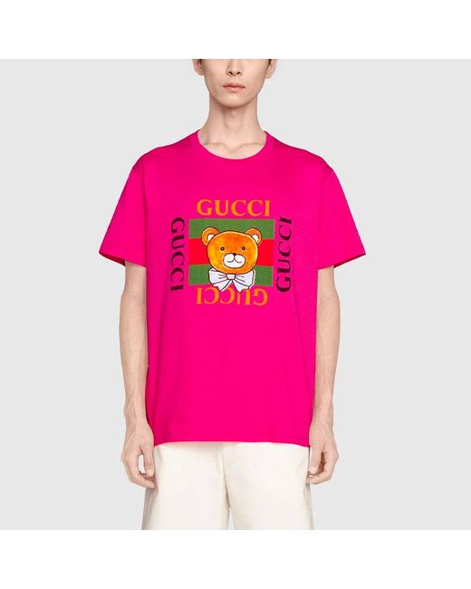 Gucci Pink Kai X Crossover Ss21 Loose Round Neck Short Sleeve for men