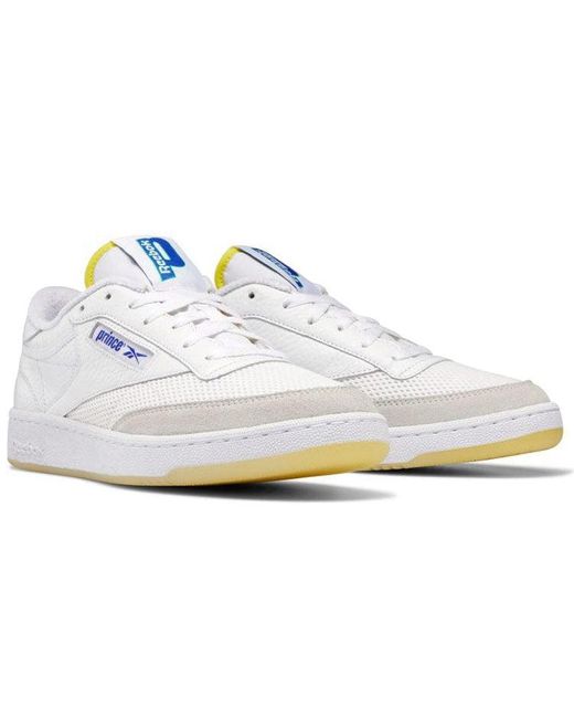 Reebok White Prince X Club C 85 Bright Cobalt' for men