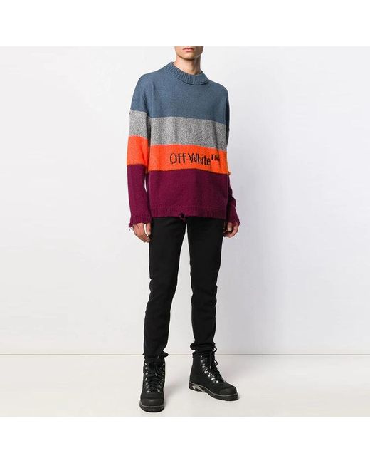 Off-White c/o Virgil Abloh Blue Stripe Sweater for men