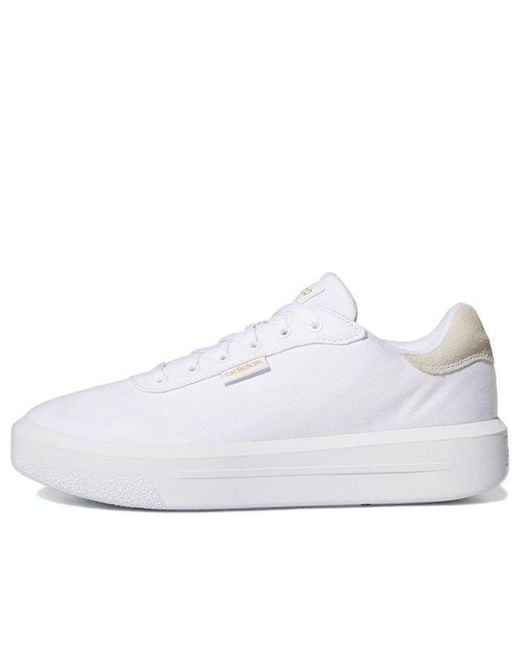 Adidas White Court Platform Cln Trainers