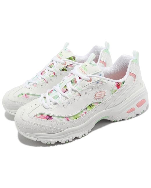 Skechers White (Wmns) D'Lites Blooming Fields Sneakers Multi'