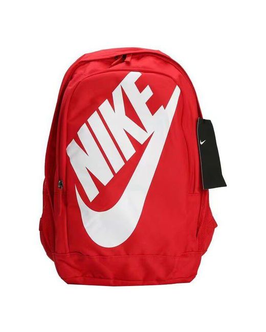 Nike Red Casual Sports White Logo Large Capacity Backpack