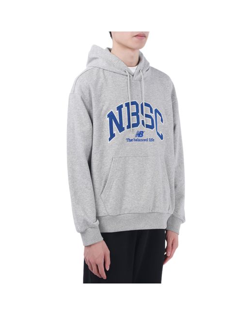 New Balance Gray Logo Print Hoodie