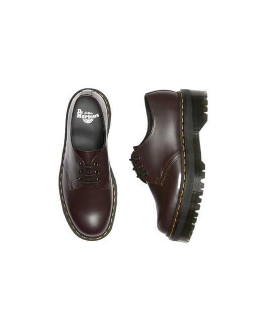 Dr. Martens Brown 1461 Smooth Leather Platform Shoes 'Wine' for men