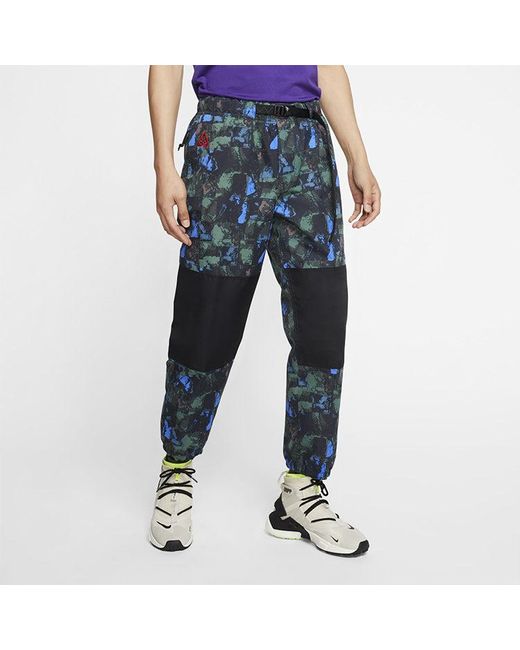 Nike Blue Acg Trail Camouflage Big Pocket Cargo Pants Camouflage for men