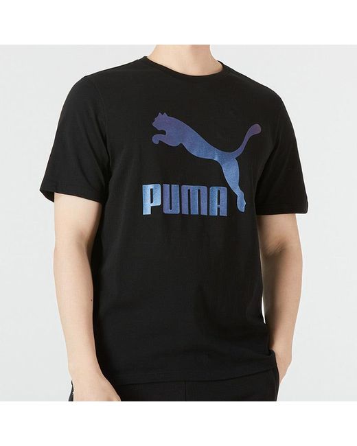PUMA Black Classics Logo Metallic Tee for men