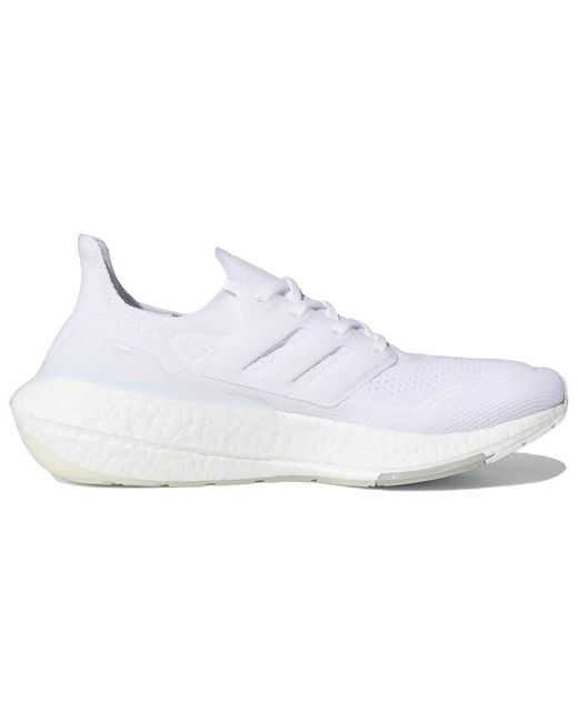 Adidas White Ultra Boost 21 'Cloud' for men