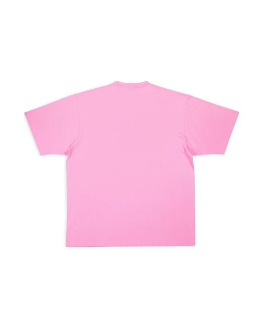 Balenciaga Pink Caps T-Shirt Boxy Fit