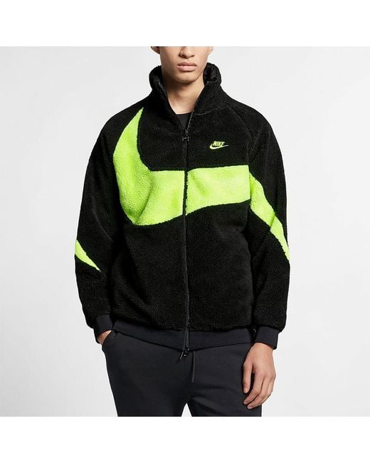 Nike Green Big Swoosh Reversible Boa Jacket (Asia Sizing) Neon' for men