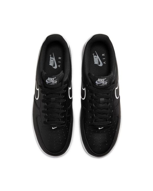 Nike Black Air Force 1 '07 'Embroidered Swoosh for men