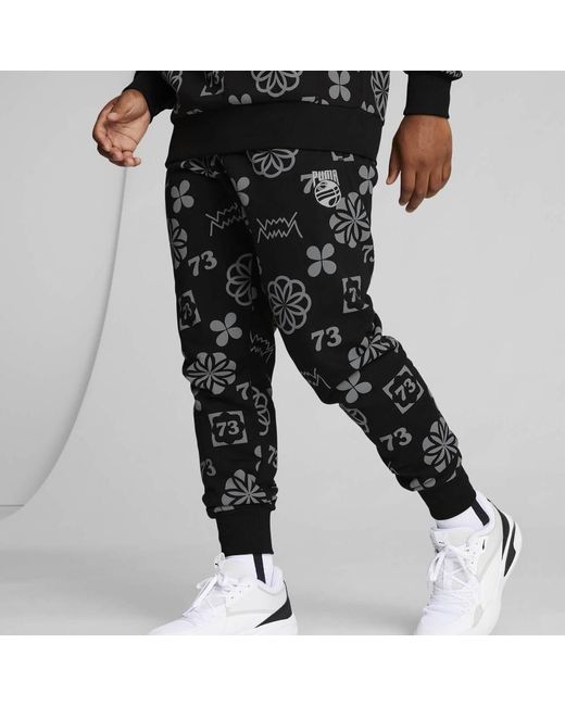 PUMA Black Booster Clyde Print Pants for men