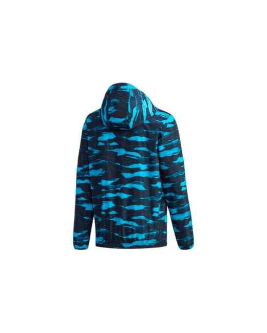 Adidas Blue Camouflage Windproof Sports Jacket for men