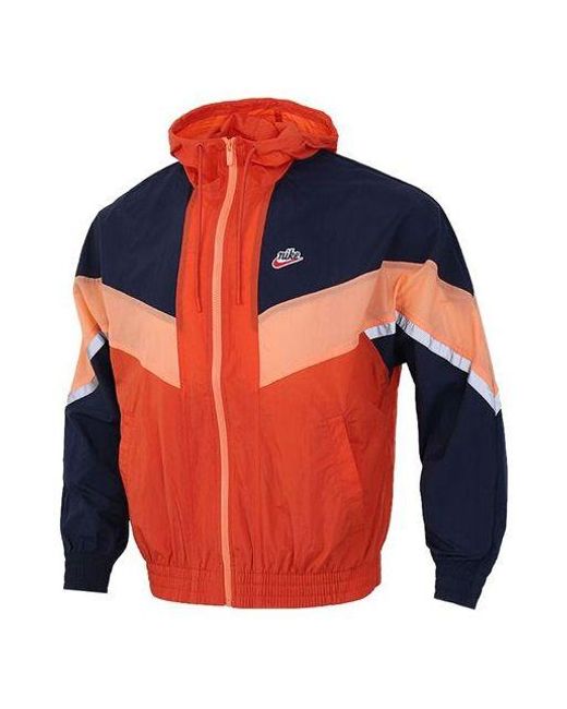 Nike Sportswear Windrunner+ Hooded Windproof Refective Jacket Orange in Blue  for Men | Lyst