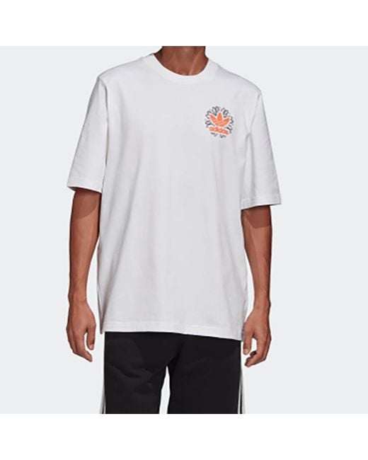 Adidas White Originals Graphic Tee For for men