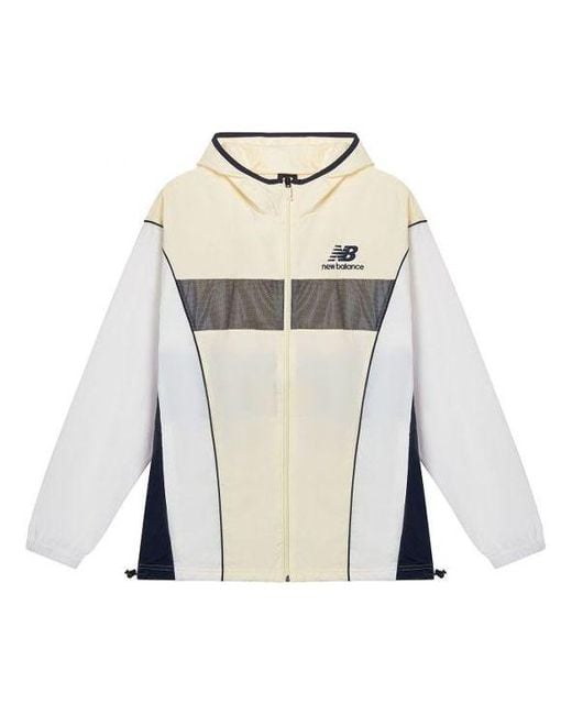 New Balance Natural Embroidery Logo Color Contrast Hooded Jacket Coat