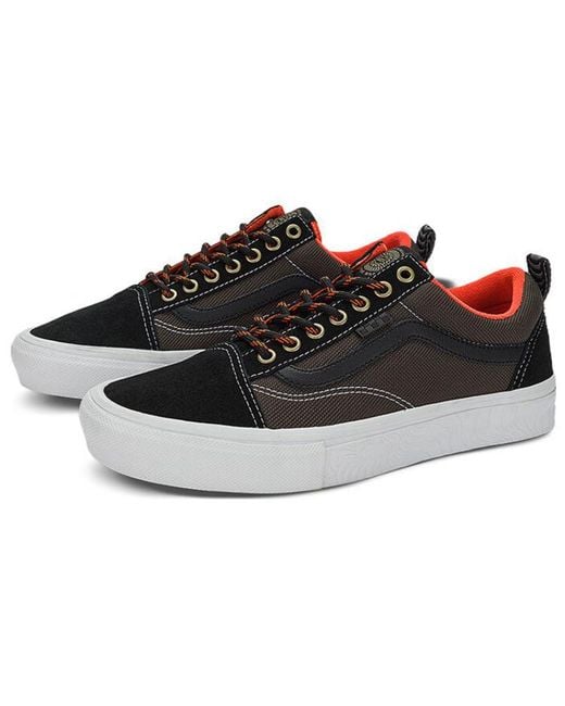 Vans Brown Old Skool X Spitfire Skate Shoes Flame' for men