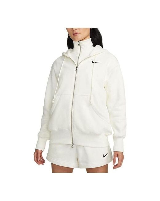 Nike White (Wmns) Sportswear Tech Fleece Full-Zip Hoodie