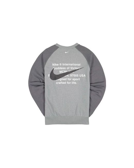 Nike Gray Casual Round Neck Long Sleeves for men