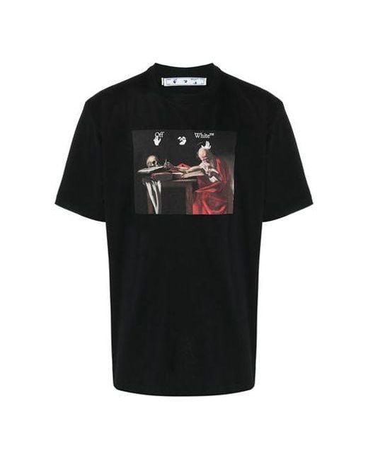 Off-White c/o Virgil Abloh Black Caravaggio Short-Sleeve Over Tee for men