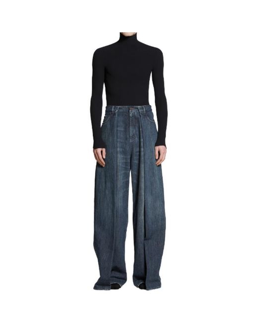 Balenciaga Blue Double Side Pants 'Dark' for men