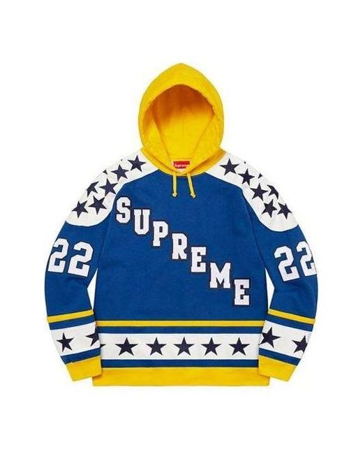 Supreme Blue Hockey Hooded Sweatshirt for men
