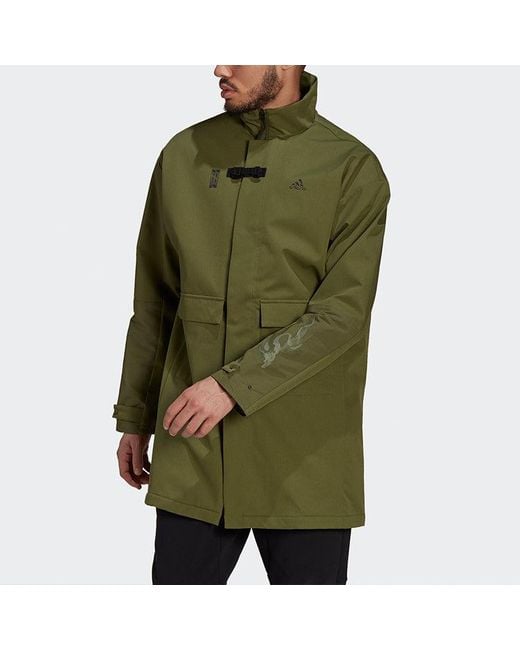 Adidas Green Wj Jkt Long Mid-Length Sports Jacket for men