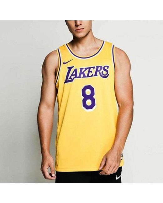 Nike Yellow Sw Fan Edition Lakers Kobe No. 8 Season Team Limited Nba Jersey Basketball Jersey/Vest for men