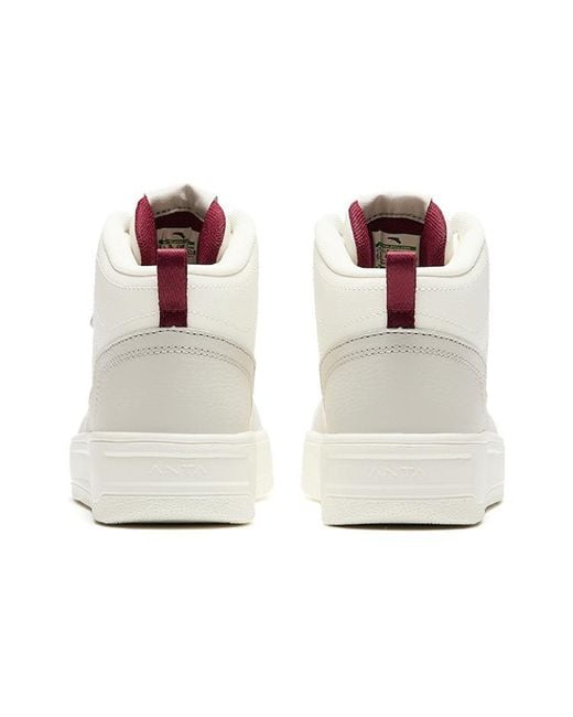 Anta White (Wmns) Skateboarding Series Sneakers High Burgundy'