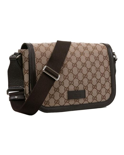Gucci Brown Canvas Prints Single Shoulder Bag