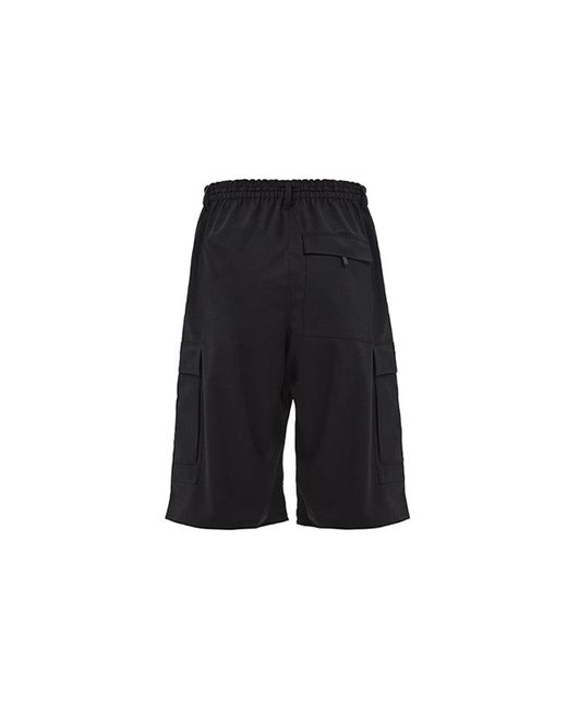 Adidas Black Y-3 Classic Refined Wool Stretch Cargo Shorts for men
