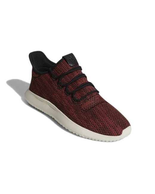 Adidas Brown Tubular Shadow 'Trace Scarlet' for men