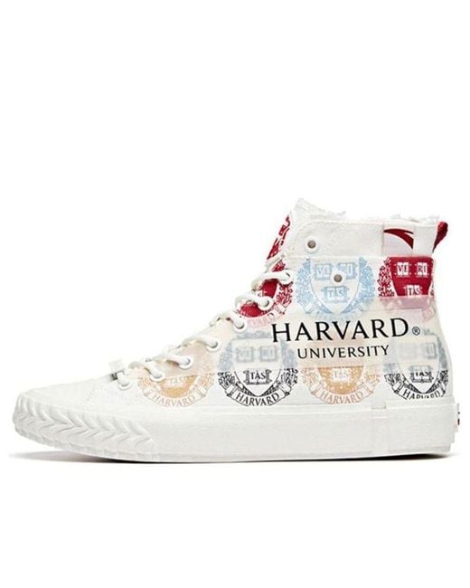 Anta White (Wmns) X Harvard Life Series Sneakers Canvas High Multi-Color'