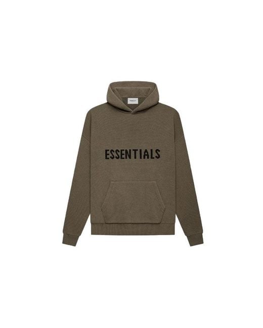 Fear Of God Green Fw21 Knit Pullover Logo Hoodie 'Harvest' for men