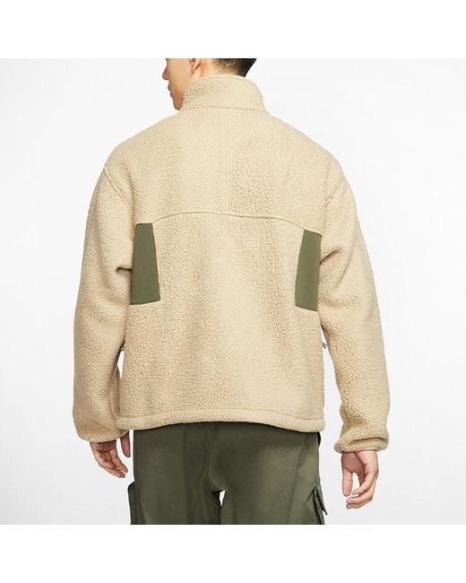 Nike Natural Acg Sports Stay Warm Contrasting Colors Pocket Stand Collar Fleece Jacket for men