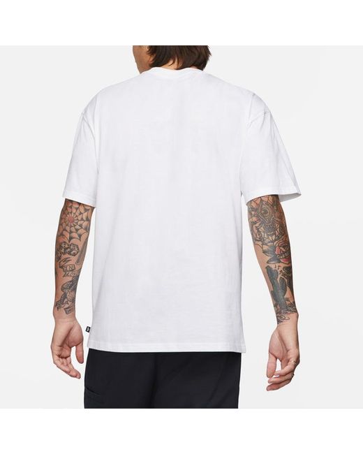 Nike White Sb Skateboard Sports Casual Daisy Print Crew-Neck Short Sleeve for men