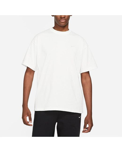 Nike White Solo Swoosh T-Shirt Printing Logo Solid Color Round Neck Short Sleeve for men
