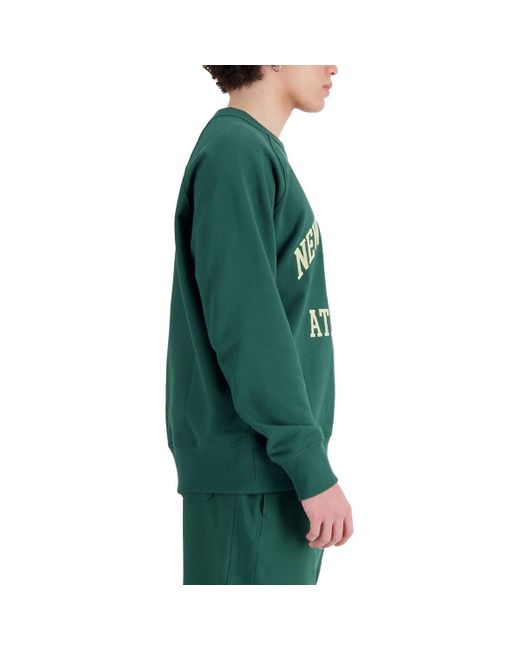 New Balance Green Athletics Varsity Cotton-Fleece Sweatshirt for men