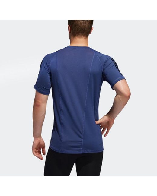 Adidas Blue Pattern Short Sleeve for men