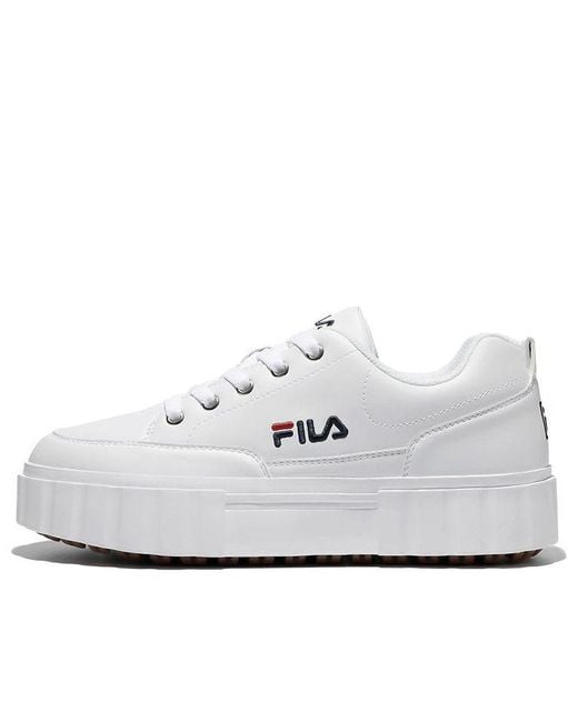 Fila Low Top Thick Sole Skate Shoes White Korean Version 'white Red Black'  | Lyst