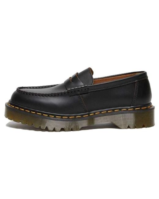 Dr. Martens Black Penton Bex Stitch Quilon Leather Loafers
