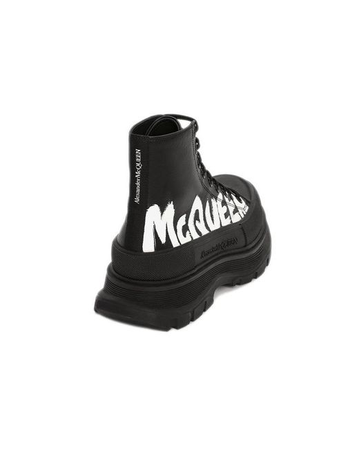 McQueen Black Ankle Boots for men